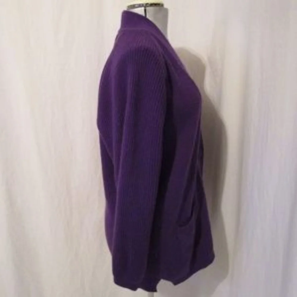 Laura Tyler Purple Cardigan Sweater M - Picture 4 of 5